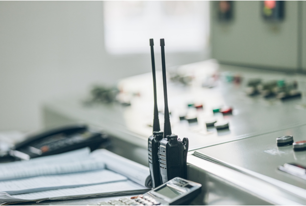 Two-way radios on control panel
